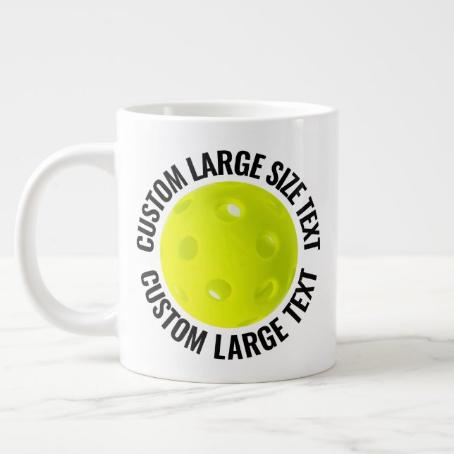 Large Size Personalized Text Giant Pickleball Mug (Left)