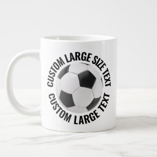 Large Size Personalized Text Soccer Ball Custom Coffee Mug