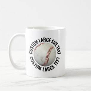 Large Size Text 11oz Personalized Baseball Mug