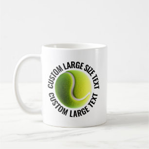 Large Size Text 11oz Personalized Tennis Mug