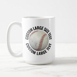 Large Size Text 15oz Personalized Baseball Mug