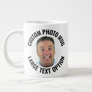 Large Size Text Personalized Giant Photo Mug
