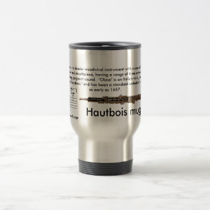 Large sized (15 oz.) Travel Oboe mug with lid