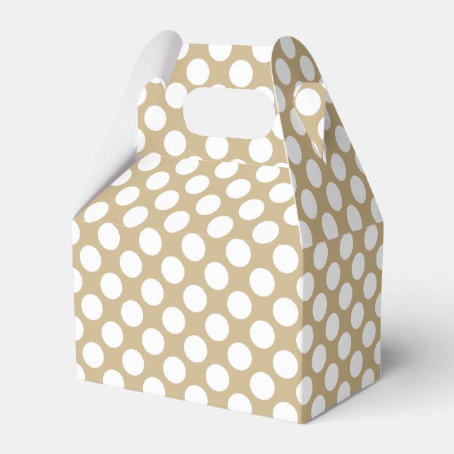 Large Snow White Spots on Christmas Gold Favor Box (Front Side)