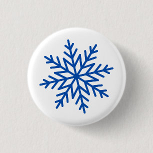 Large Snowflake  1 Inch Round Button