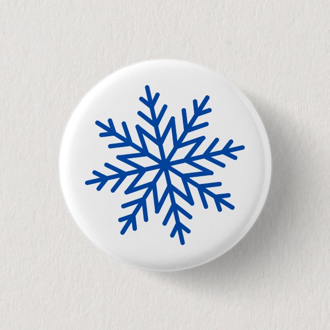 Large Snowflake  1 Inch Round Button (Front)