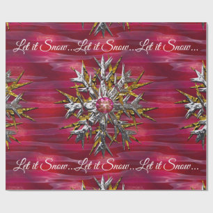 Large Snowflake Over Paris Specialized Glossy Wrapping Paper