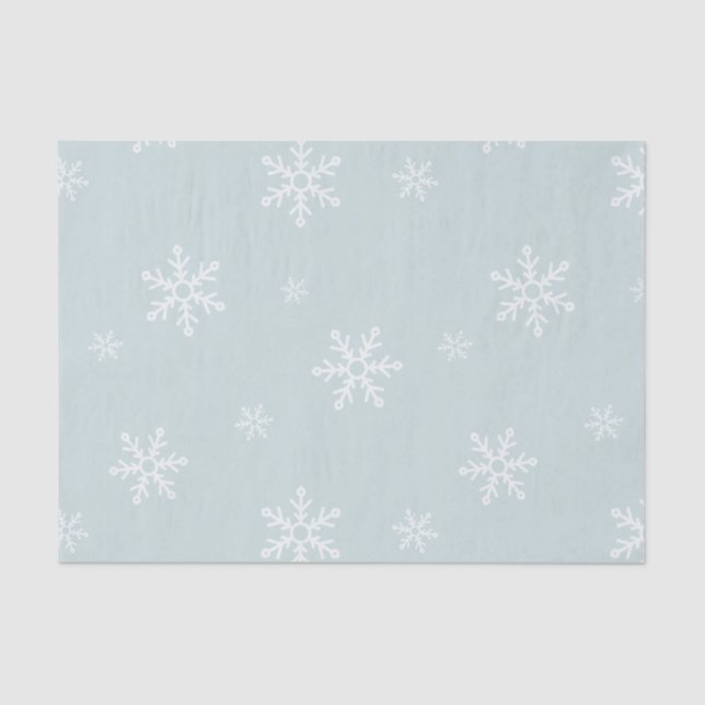 Large Snowflakes on Icy Blue Tissue Paper (Front)