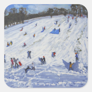 Large snowman Chatsworth 2012 Square Sticker