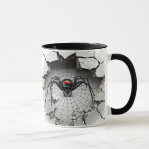Large spider in a web mug