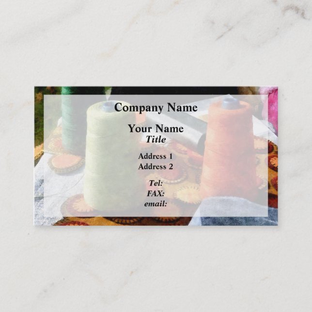 Large Spools of Thread Business Card (Front)