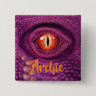 Large square Badge with monogram Dragon's Eye 2 Inch Square Button