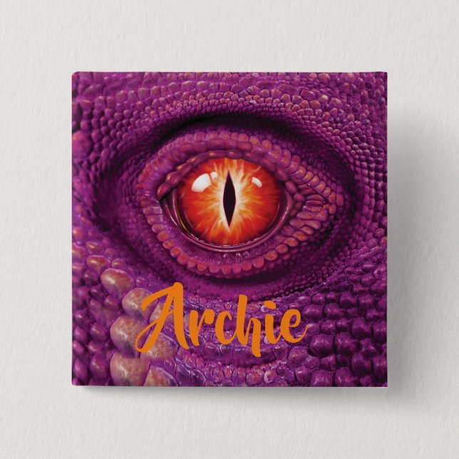 Large square Badge with monogram Dragon's Eye 2 Inch Square Button (Front)