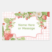 Large Sticker Label Strawberry Theme