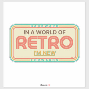 Large Sticker Retro License Plate