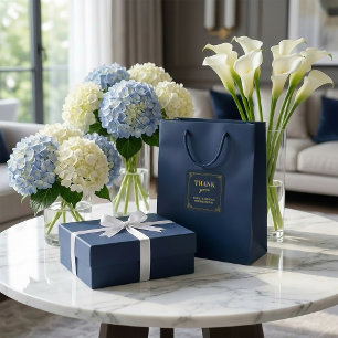 Large Stickers Navy Gold 80th Birthday Thank You