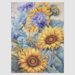 Large Sunflower Bouquet Decoupage Tissue Paper