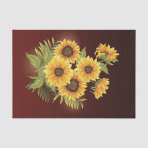 Large Sunflowers Painted Rustic Vintage Decoupage Tissue Paper