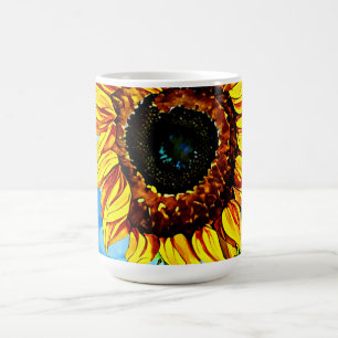 Large Sunflowers Watercolor nature painting   Coffee Mug