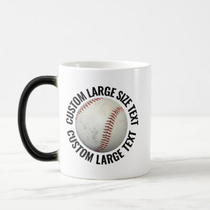 Large Text & Baseball 11oz Custom Heat Changing Magic Mug