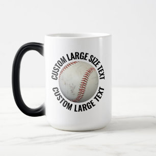 Large Text & Baseball 15oz Custom Heat Changing Magic Mug