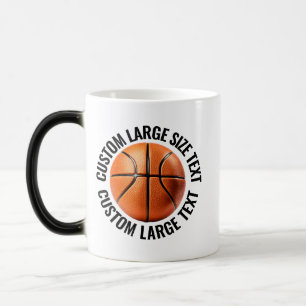 Large Text & Basketball 11oz Custom Heat Changing Magic Mug