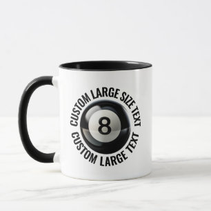 Large Text BLACK Combo 11oz Custom 8 Ball Mug