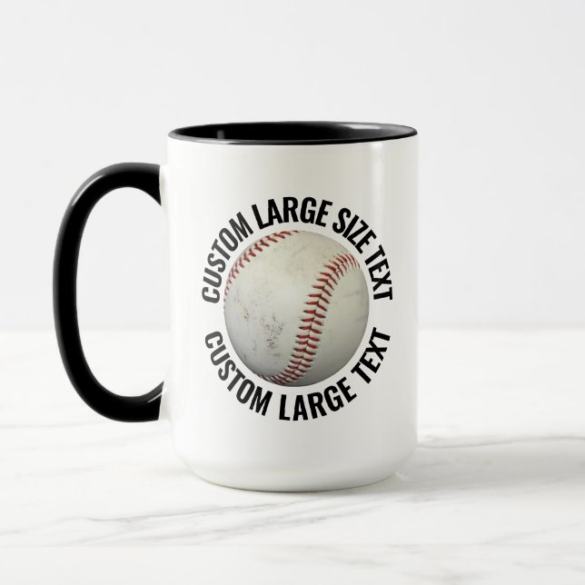 Large Text BLACK Combo 15oz Custom Baseball Mug (Left)