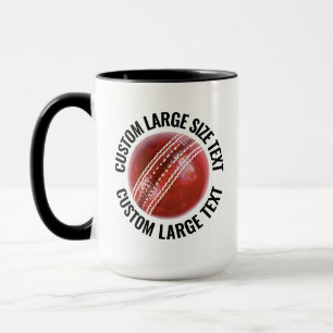 Large Text BLACK Combo 15oz Custom Cricket Mug