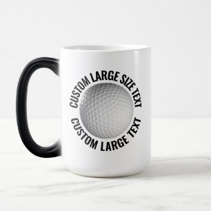 Large Text & Golf Ball 15oz Custom Heat Changing Magic Mug