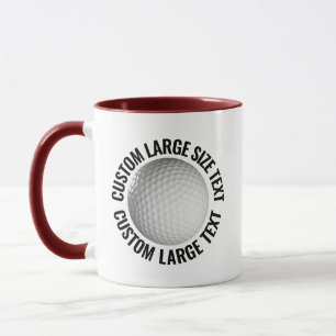 Large Text MAROON Combo 11oz Custom Golf Mug