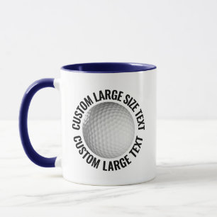 Large Text NAVY BLUE Combo 11oz Custom Golf Mug
