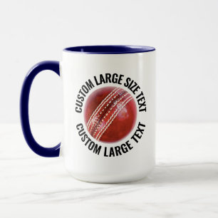 Large Text NAVY BLUE Combo 15oz Custom Cricket Mug