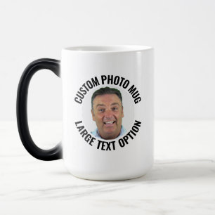 Large Text Personalized Photo Heat Changing Mug