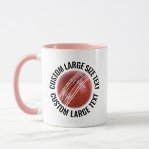 Large Text PINK Combo 11oz Custom Cricket Mug