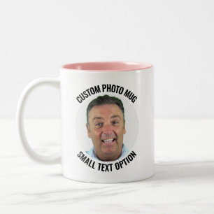 Large Text PINK Two-Tone Personalized Photo Mug