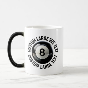 Large Text & Pool 8 Ball 11oz Custom Heat Changing Magic Mug