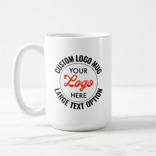 Large Text Promotional Custom Logo Mug 15oz