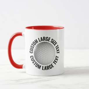 Large Text RED Combo 11oz Custom Golf Mug