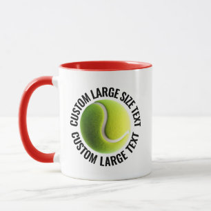 Large Text RED Combo 11oz Custom Tennis Mug