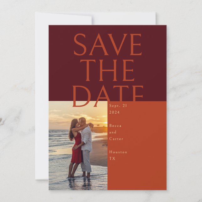 Large Text Save the Date card (Front)