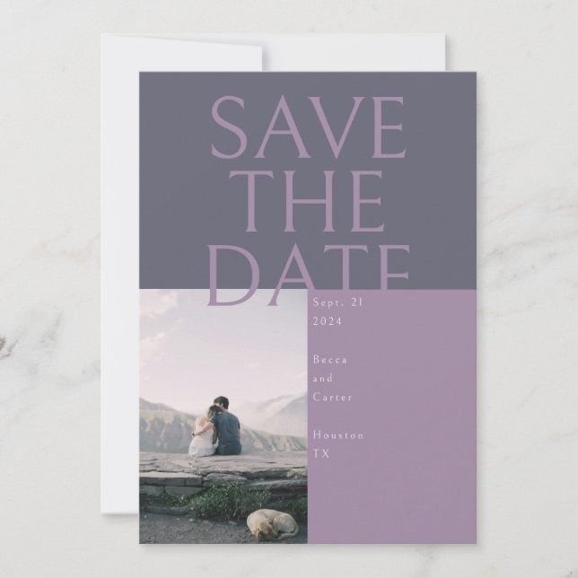 Large Text Save the Date card (Front)