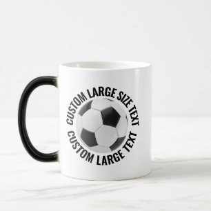 Large Text & Soccer Ball 11oz Custom Heat Changing Magic Mug