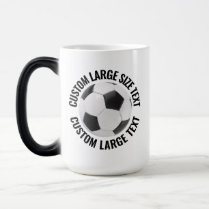 Large Text & Soccer Ball 15oz Custom Heat Changing Magic Mug