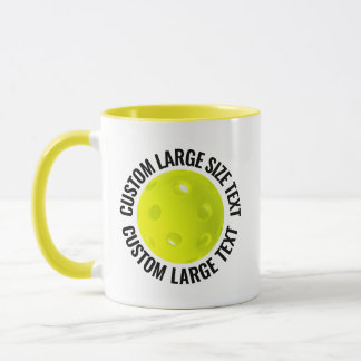 Large Text YELLOW Combo 11oz Custom Pickleball Mug
