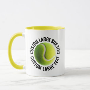 Large Text YELLOW Combo 11oz Custom Tennis Mug