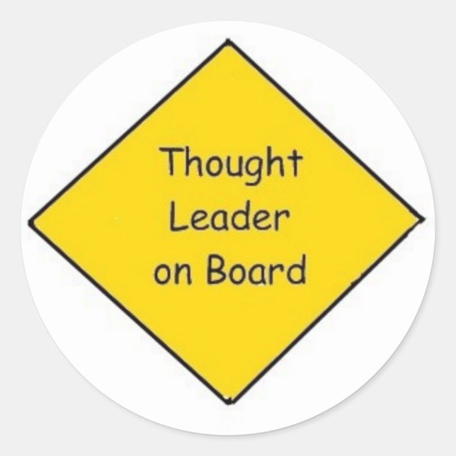 Large Thought Leader on Board (3 inch) Classic Round Sticker (Front)