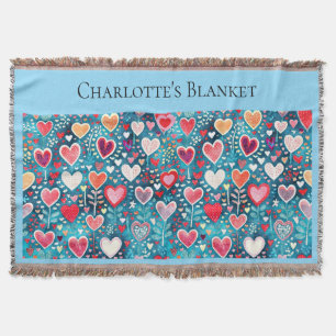 Large Throw - Heart design Blanket