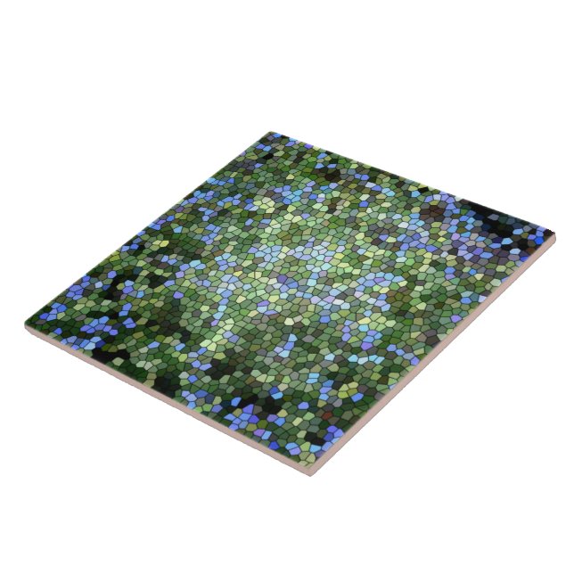 Large Tile, Blue&Green Stained Glass Manip. Photo Tile (Side)