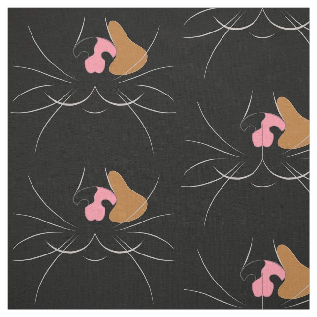 Large Tortoiseshell Cat on Black Fabric (Swatch)